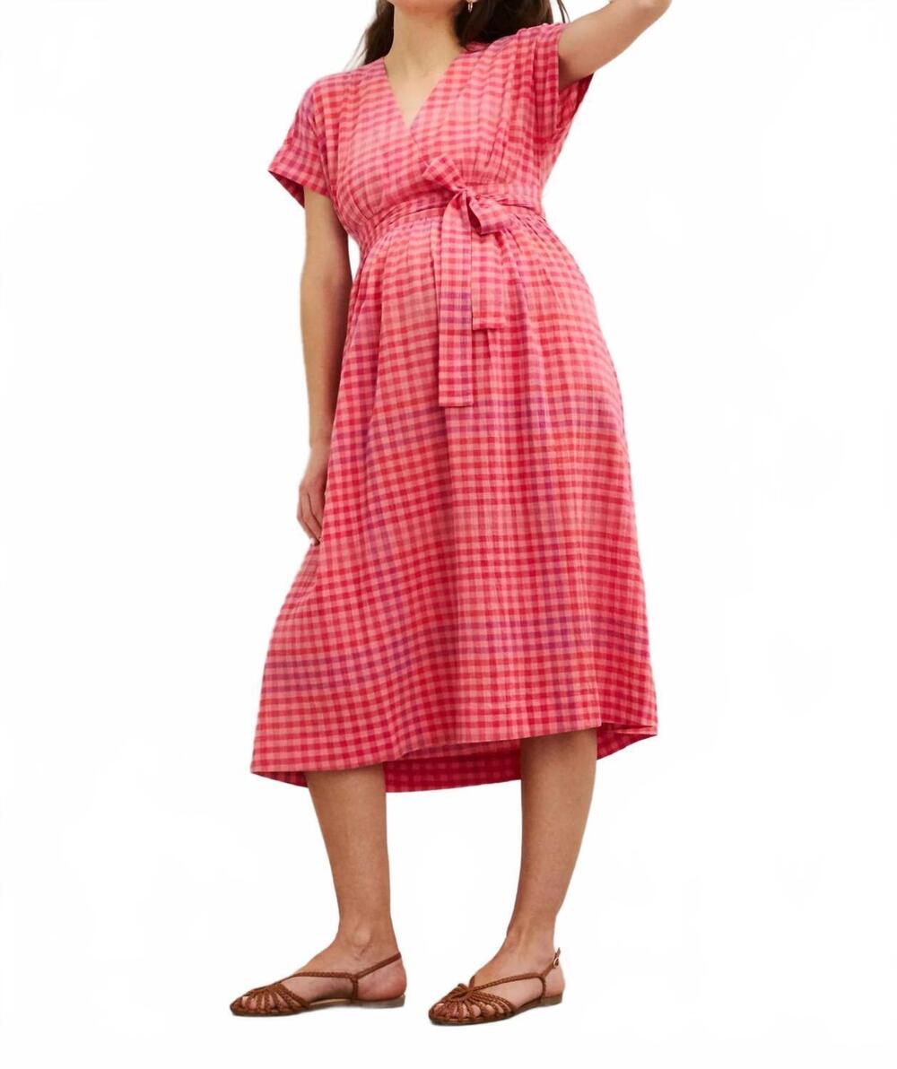 NEW HATCH plaid carolina dress - maternity in sunset gingham